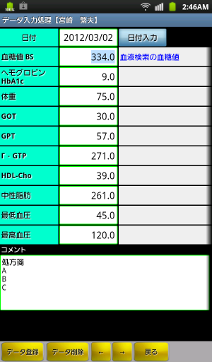 データ入力画面